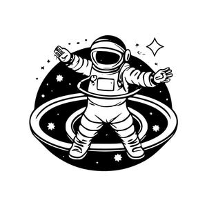Astronauta svg, hula hoop con saturno svg, Saturno svg, spazio svg, astronauta carino svg, sala giochi svg, file vettoriale asilo nido in SVG PNG