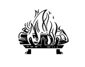 Fireplace SVG PNG DXF: Winter Fire Digital Design