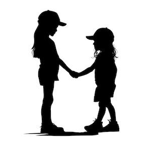 Chicas svg, hermanas svg, amigos svg, niños svg, niñas pequeñas svg, hermana pequeña svg, hermana mayor svg, amigos de apuesta SVG y PNG