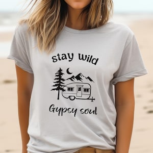 mantente salvaje SVG, alma gitana SVG, caravana SVG, caravana vintage SVG, gitano SVG, mantente salvaje alma gitana SVG, camping SVG PNG DXF