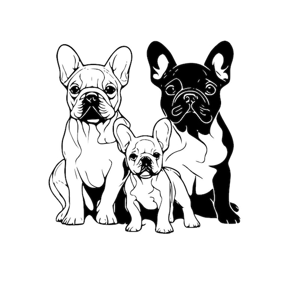 フレンチブルドッグSVGフレンチー子犬クリカットカットファイル
