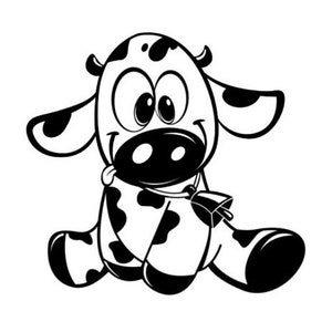 Calf svg, cow svg, cartoon cow svg, nursery svg, cute cow svg, cute calf svg, farm animal svg, funny cow SVG, DXF and EPS
