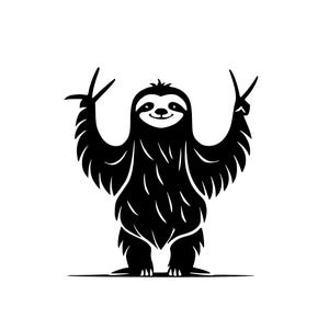 Sloth Cartoon Sticker Peace Sign Sloth Svg, Funny Sloth Svg, Peace Sign Svg, Peace Svg, Sloth Clipart ...