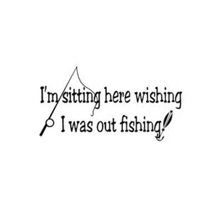 Pescando svg, ¡estoy sentado aquí deseando estar pescando! Caña de pescar svg, archivo vectorial en SVG, DXF y EPS, camiseta de pesca svg,