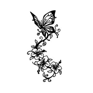 Borboleta svg, videira svg, flores svg, arquivo vetorial em SVG, DXF, EPS para máquina de corte. Esta não é uma sacola ou um ferro de passar. Ler a descrição.