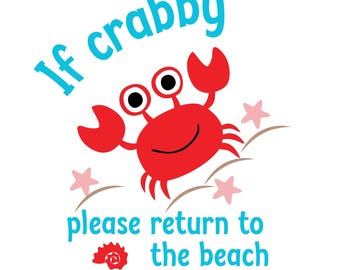 Crabby Beach SVG PNG: Return to Beach Design (Digital Download)