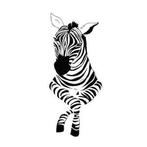 Zebra svg, cute zebra, zebra with legs crossed, safari svg, wall decal svg, safari animal svg, zoo svg, animal svg zebra clipart SVG PNG DXF