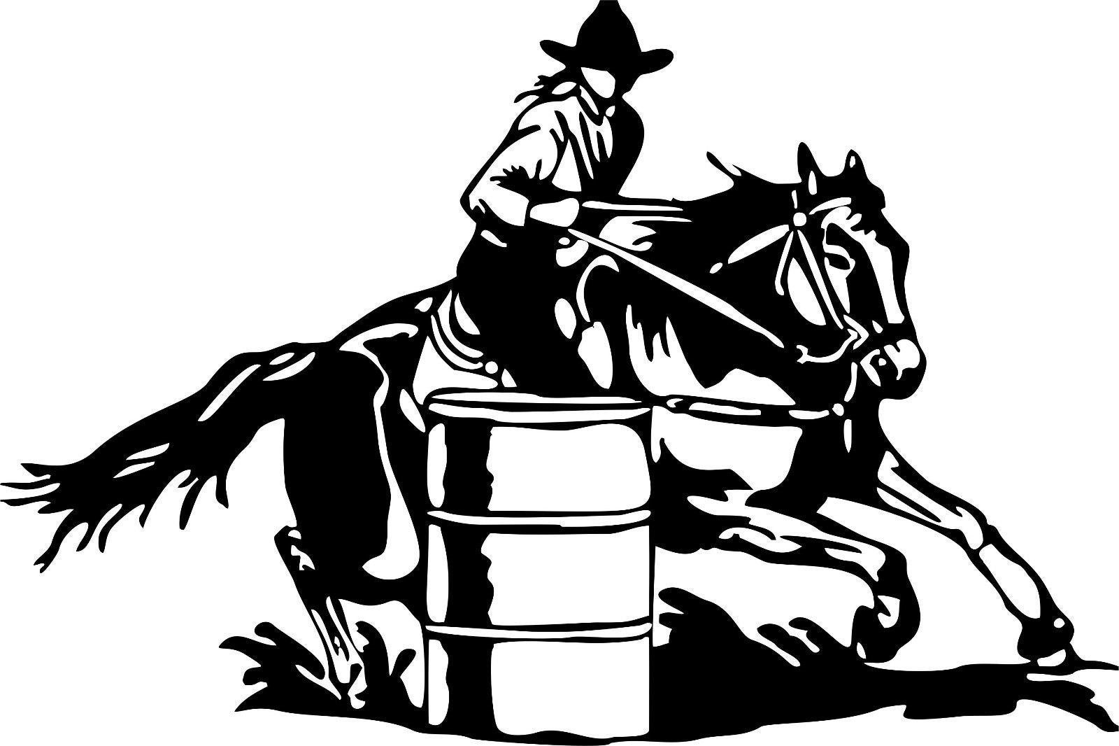 Western Rodeo Cowgirl Barrel Racer Horse Vector File in SVG Etsy