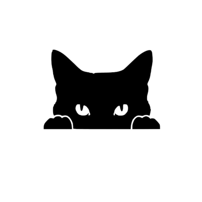 Peeking Black Cat SVG, Kitten Silhouette (Digital Download) image 5