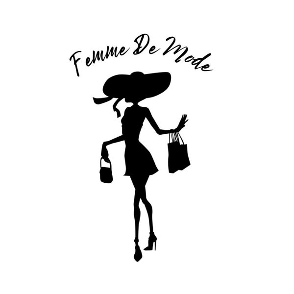 Woman of the worlds, French svg, French fashion svg, Femme De Mode svg, shopping svg, vector file in SVG, DXF and PNG.  Not a decal.