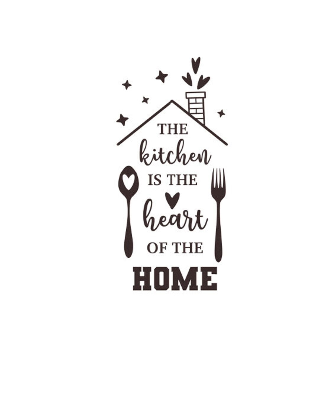 The Kitchen is the Heart of the Home Vector File in SVG DXF Etsy