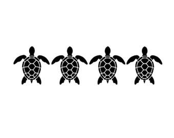 Żółw morski SVG: Clipart przedstawiający życie oceaniczne, projekt plaży (pobranie cyfrowe)