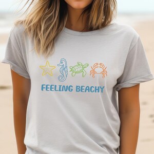 Sentirse playero SVG, SVG de playa, SVG de océano, SVG de camiseta, SVG de verano, SVG de estrella de mar, SVG de caballito de mar, SVG de tortuga marina, SVG de cangrejo, PNG y SVG de playa