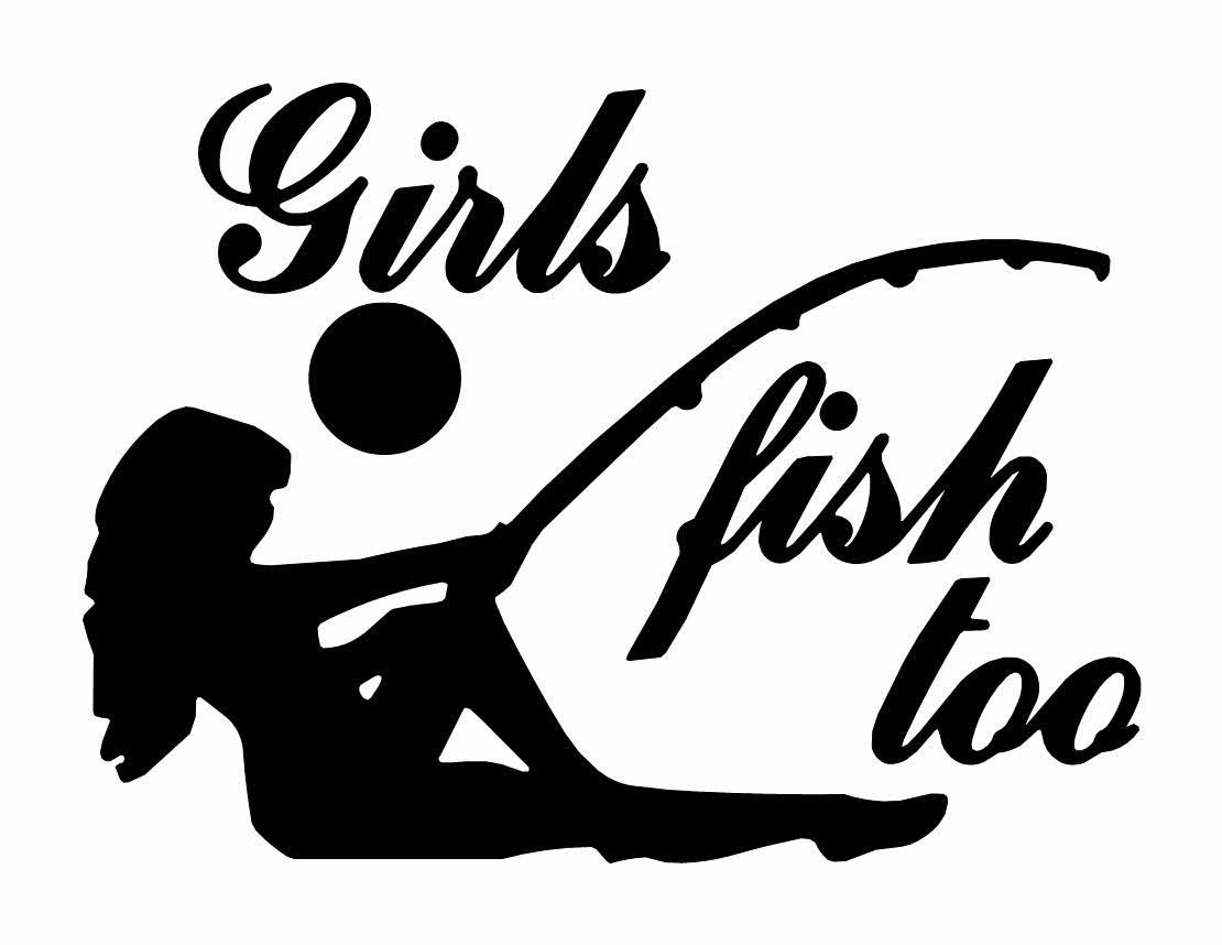 fishing svg, girls fish too svg, fish svg, fishing pole svg, vector file in  SVG, DXF and EPS formats for cutting machines. Not a decal.
