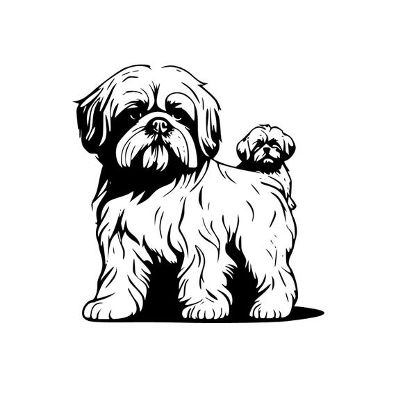 シーズー犬のSVG、子犬のベクタークリップアート（デジタル