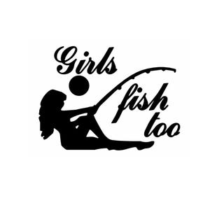 pesca svg, las niñas pescan también svg, pescado svg, caña de pescar svg, pescado svg, pesca divertida svg, mujeres pescado svg, archivo vectorial en SVG, DXF y EPS