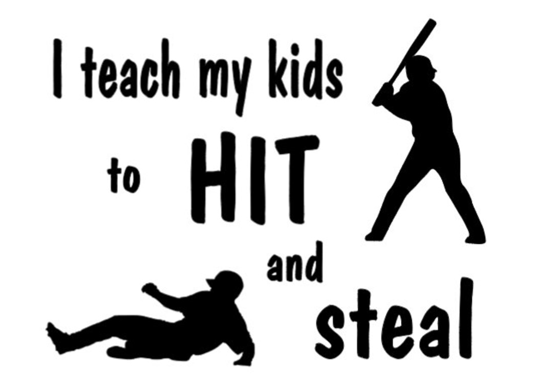 Baseball Svg Funny Baseball Svg Hit and Steal Svg Sports Etsy
