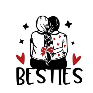 Besties svg, beste vrienden svg, bff svg, vrienden svg, schattige beste vrienden svg, voor altijd vrienden svg, vrienden voor altijd SVG-, DXF- en EPS-indelingen