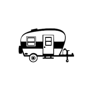 Camper svg, vintage camper svg, rv svg, travel trailer svg, camping svg, camping trailer svg, camp vector en SVG, DXF y EPS