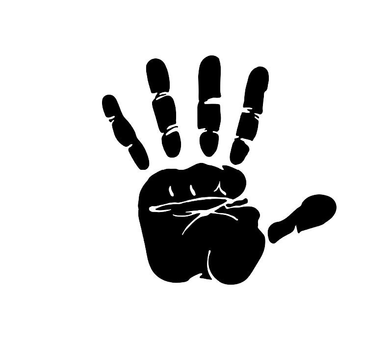 Hand Print Handprint Fingers High Five Vector File in SVG DXF Etsy