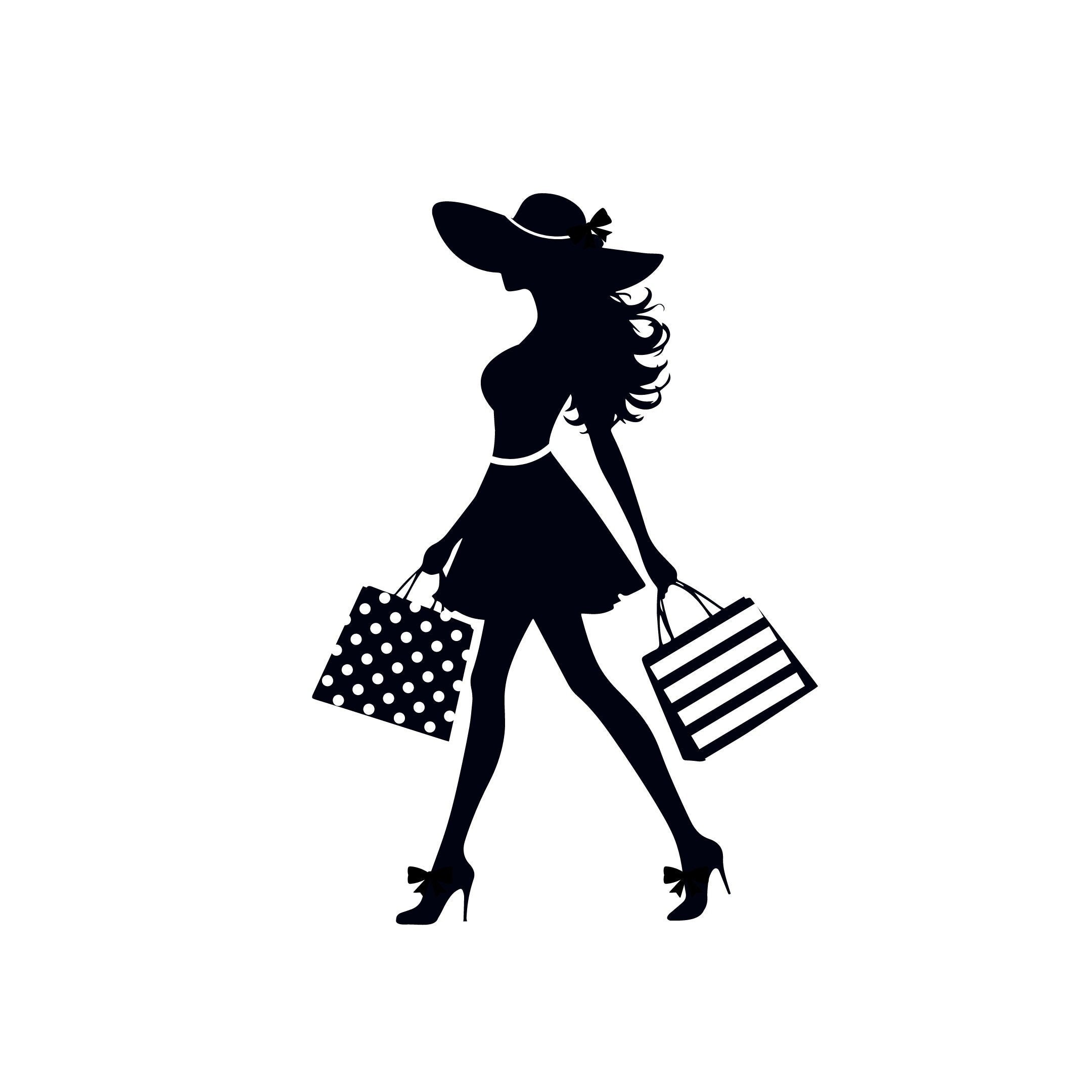 Winkelen svg, vrouw winkelen svg, winkel svg, shopping tassen svg, mode svg, vrouw shopper svg, shopper svg, trendy vrouwelijke SVG PNG