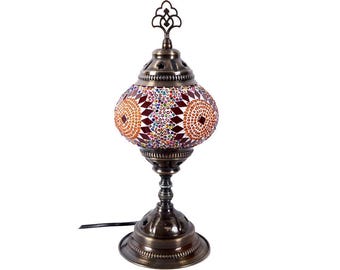 Turkish Mosaic Glass Table Lamp - Handmade in Türkiye