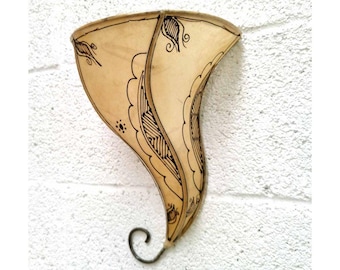 Henna Painted Leather Lampshade - Moroccan Art for Decorating in Andalusian Style