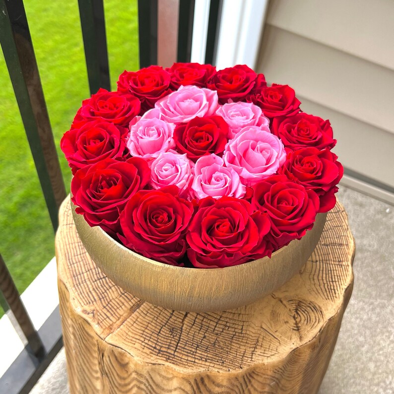 Gold Globe Centerpiece With Eternity Roses Luxury Preserved Etsy