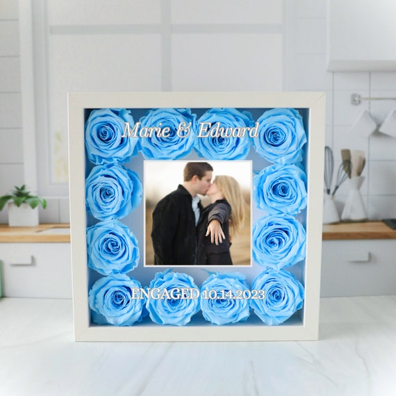 Engagement Photo Frame Shadow Box, Couple Valentines Day Gifts 
