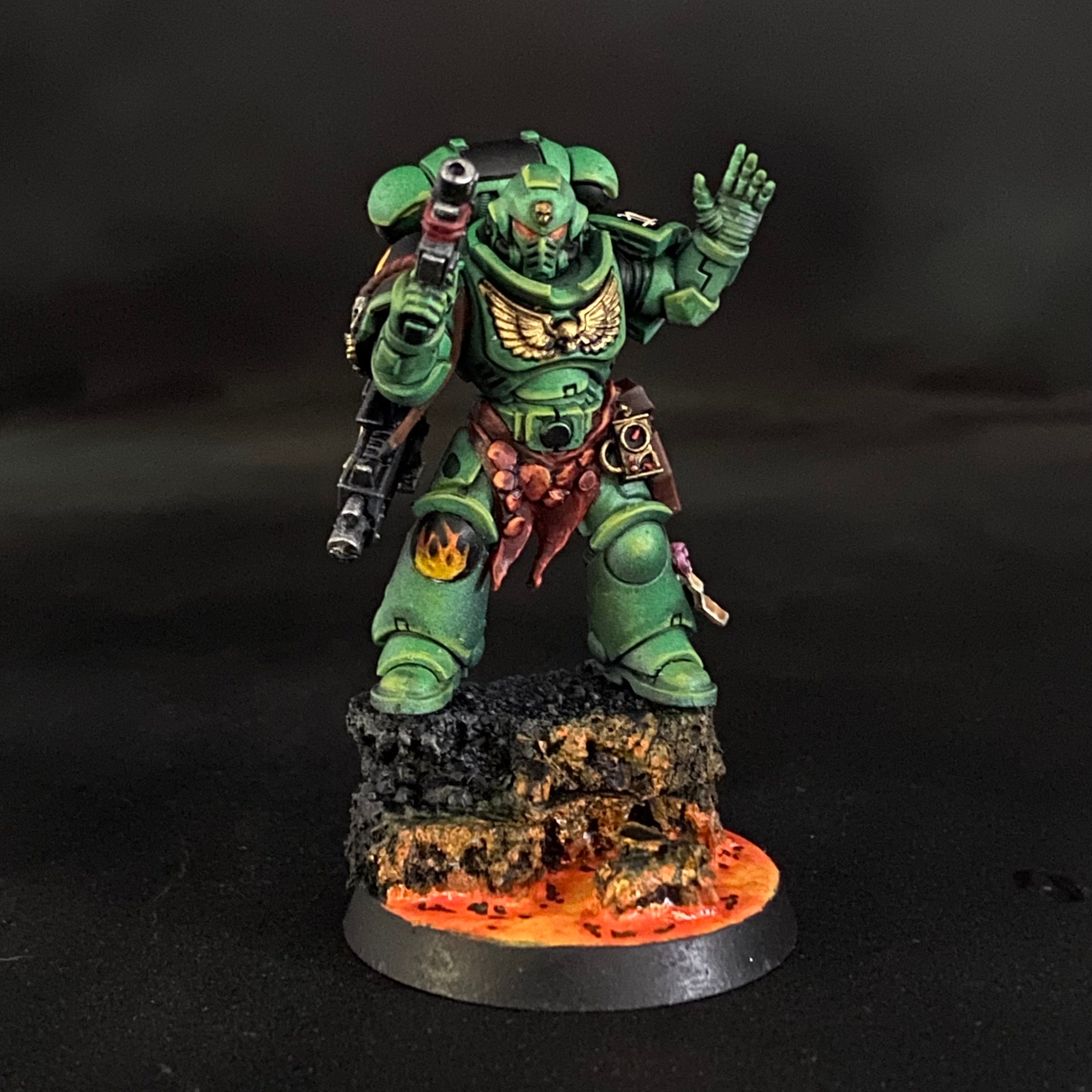 Painted Salamander Intercessors Space Marine Squad Miniatures for ...