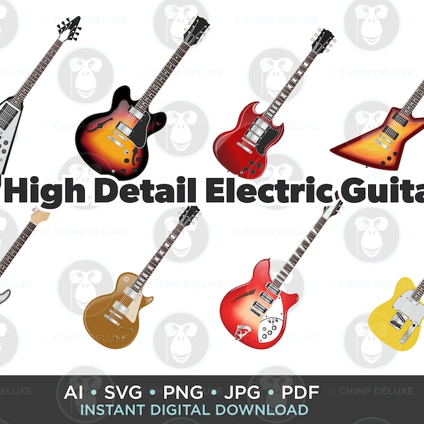 High Detail Electric Guitar Images - Digital Download -