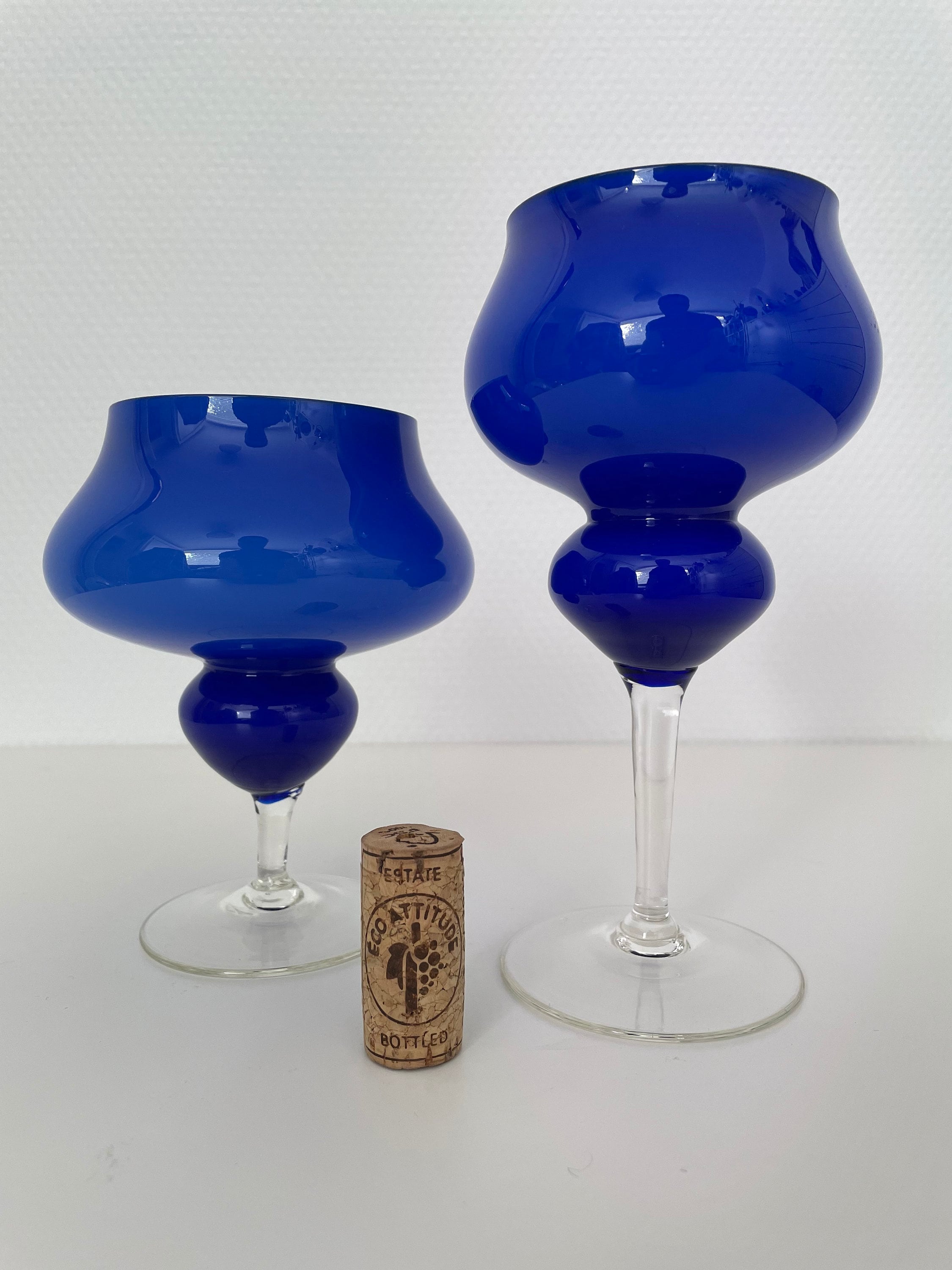 ムラーノ ブルー ケース入りガラス花瓶 60 年代 - Etsy 日本