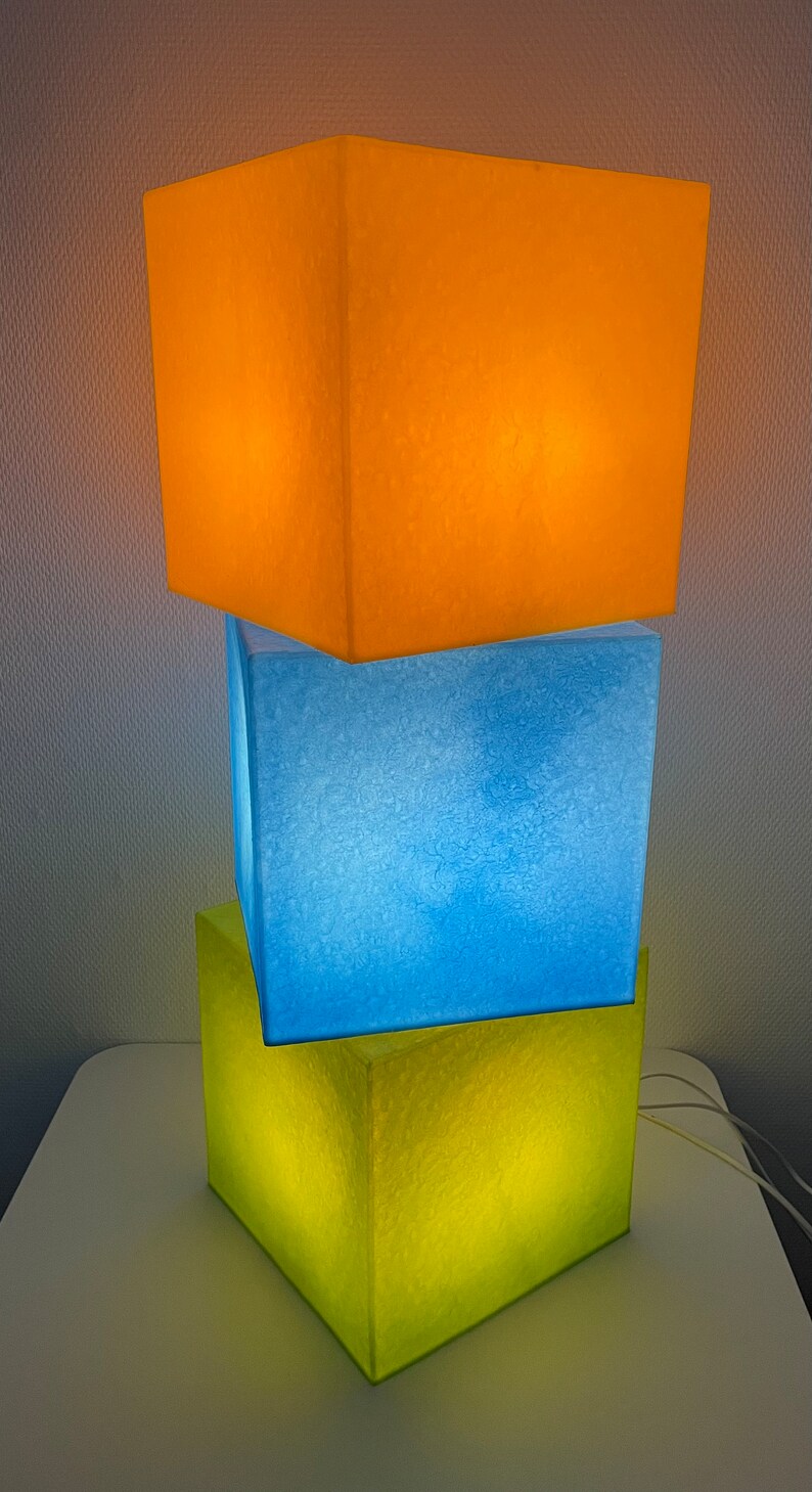 Green Plastic Cube Light Heico Germany 1980s Etsy