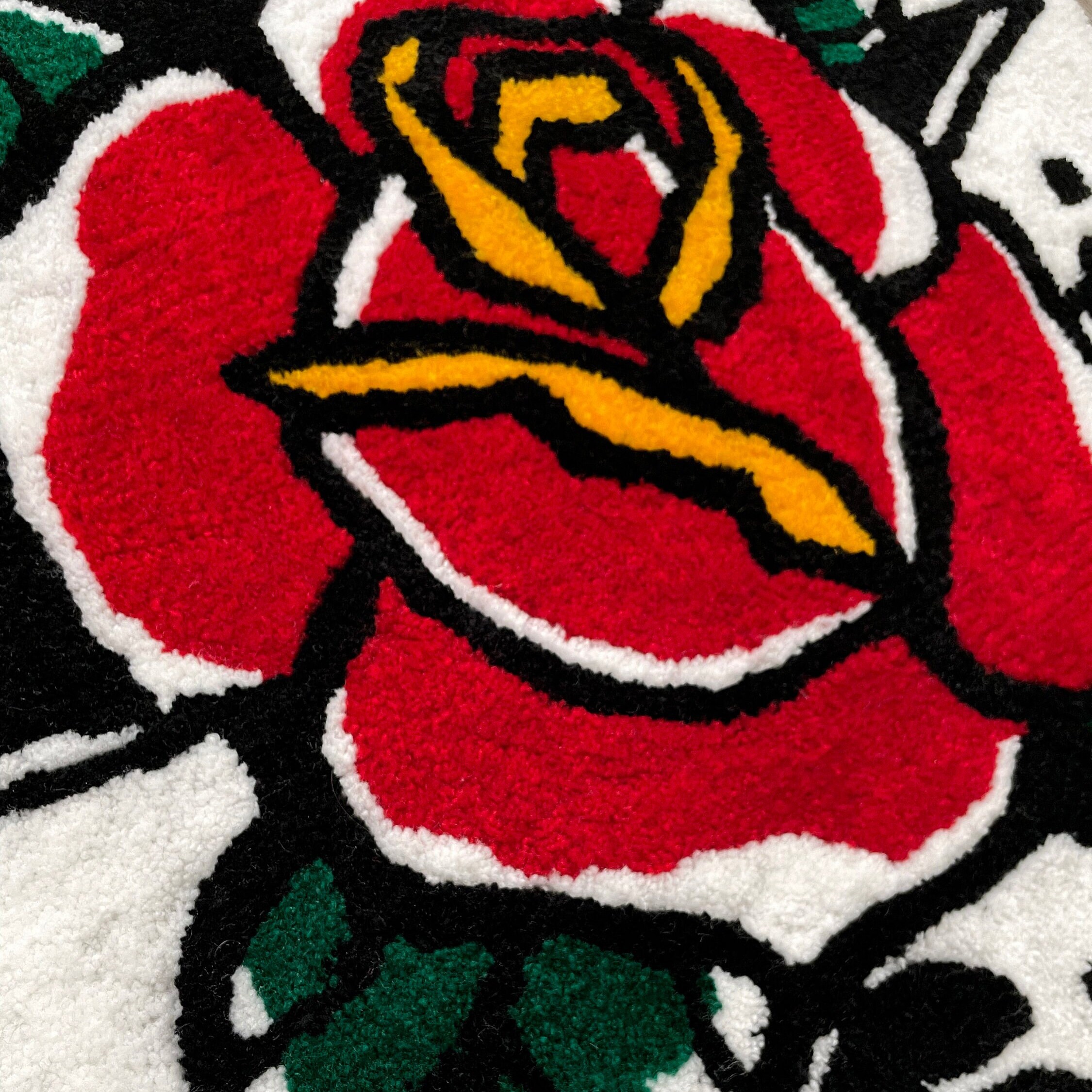 Traditional Style Rose Tufted Rug Tattoo Handmade Rug - Etsy