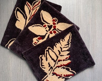 Dark Floral | Abstract Nature Tapestry | Handmade Wall-Hanging Rug