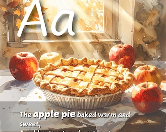 Thanksgiving Alphabet Karteikarten | Herbst ABC Reim Kartenset | Handgemachte Lernkarten für Kinder | Herbst Klassenzimmer Geschenk