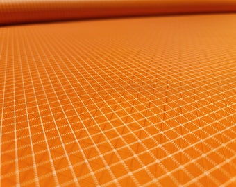 Orange carotte - Tissu en nylon 210D UHMWPE Gridstop pour équipement d'extérieur durable et imperméable