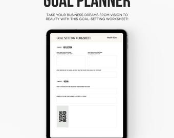 Business Goal-Setting Worksheet | Digital SMART Goal Planner | Entrepreneur Planning Template | Goals Tracker | Productivity Planner