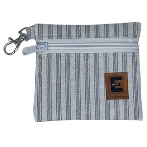 Cartera minimalista hecha a mano y llavero de muñeca, bolso de tela con cremallera y cierre.