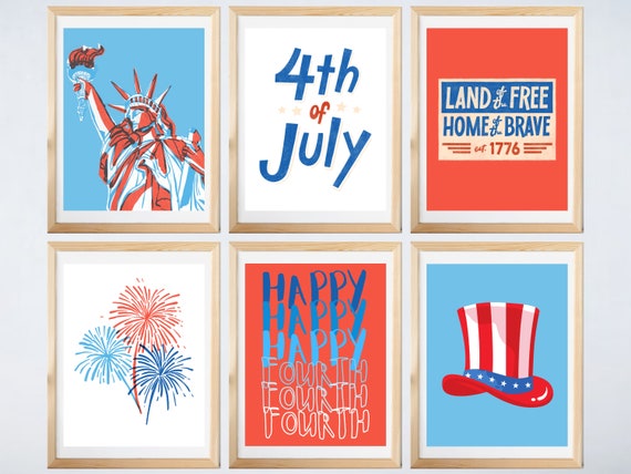 Fourth of July Printable Decorations 8.5x11 In. Independence - Etsy