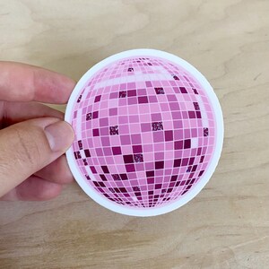 Disco Ball Sticker Pink, 3.0" x 3.0" Die Cut Sticker