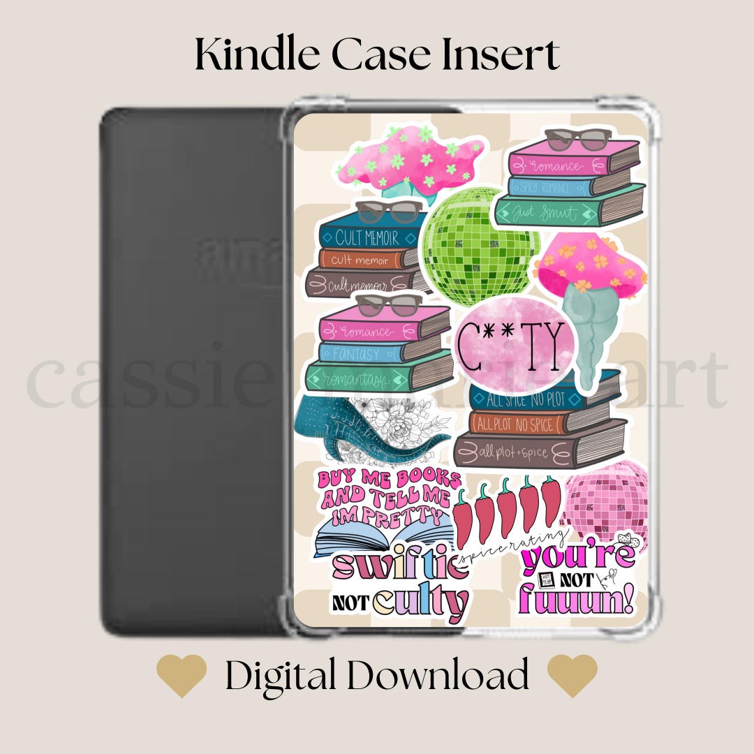 Kindle Colorsoft Clear Case Insert Printable | Book Stickers