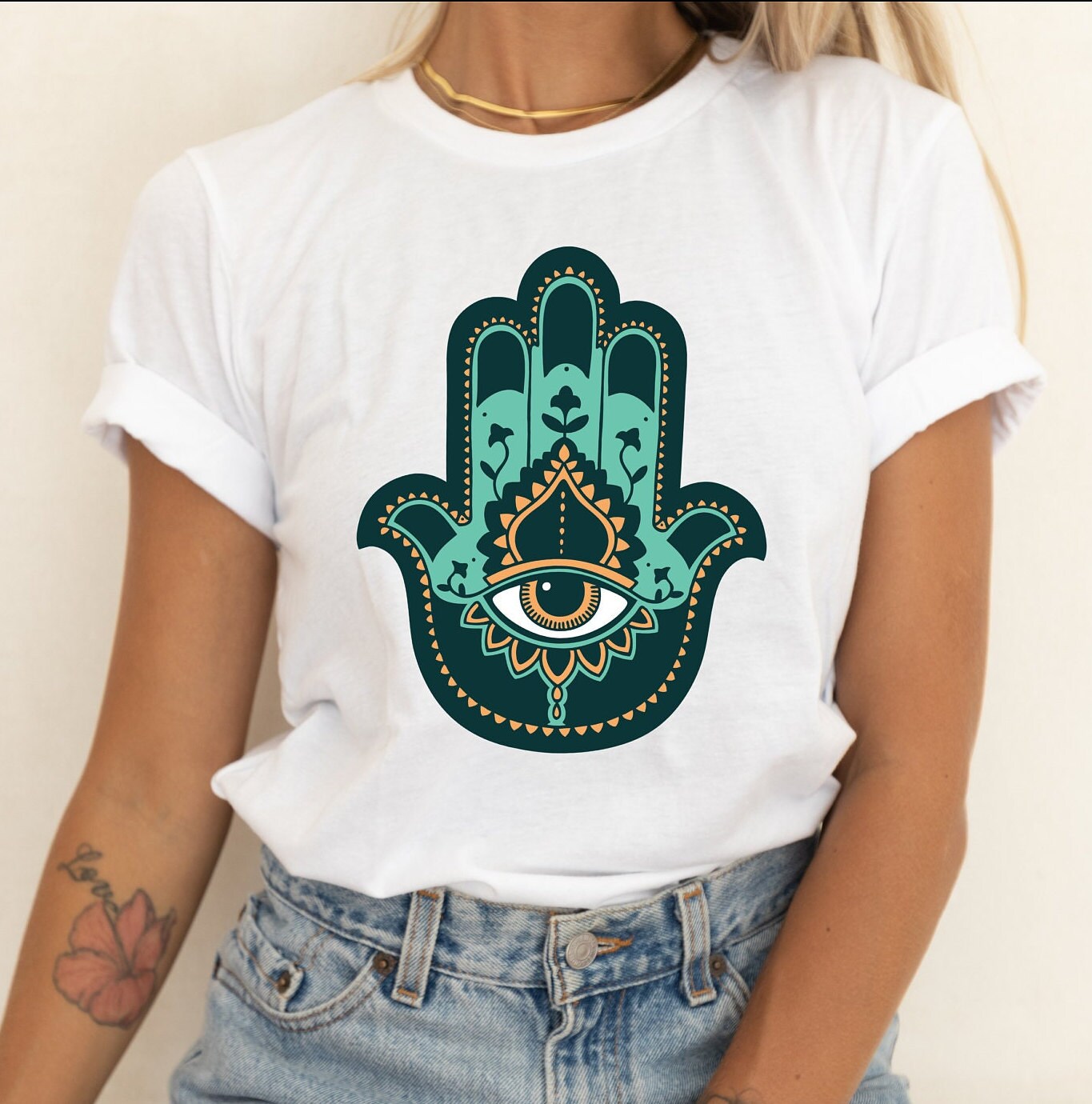 Hamsa Embroidered Mask