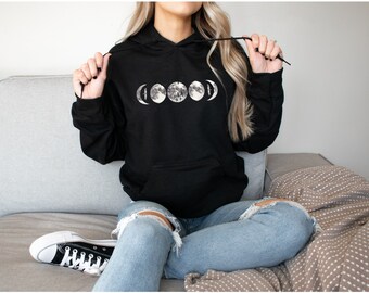 Moon Phases Hoodie, Moon Hoodie, Moon Sweatshirt, Moon Phases  