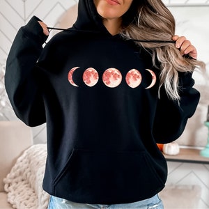 Moon Phases Hoodie, Moon Hoodie, Moon Sweatshirt, Moon Phases, Womens Cute Hoodies, Moon Hoodies, Moon Lover Gift