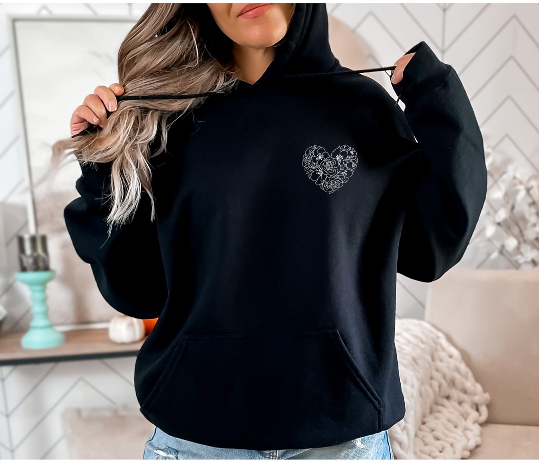 Heartbeat Petals Red Hoodie for Women (USA Size)