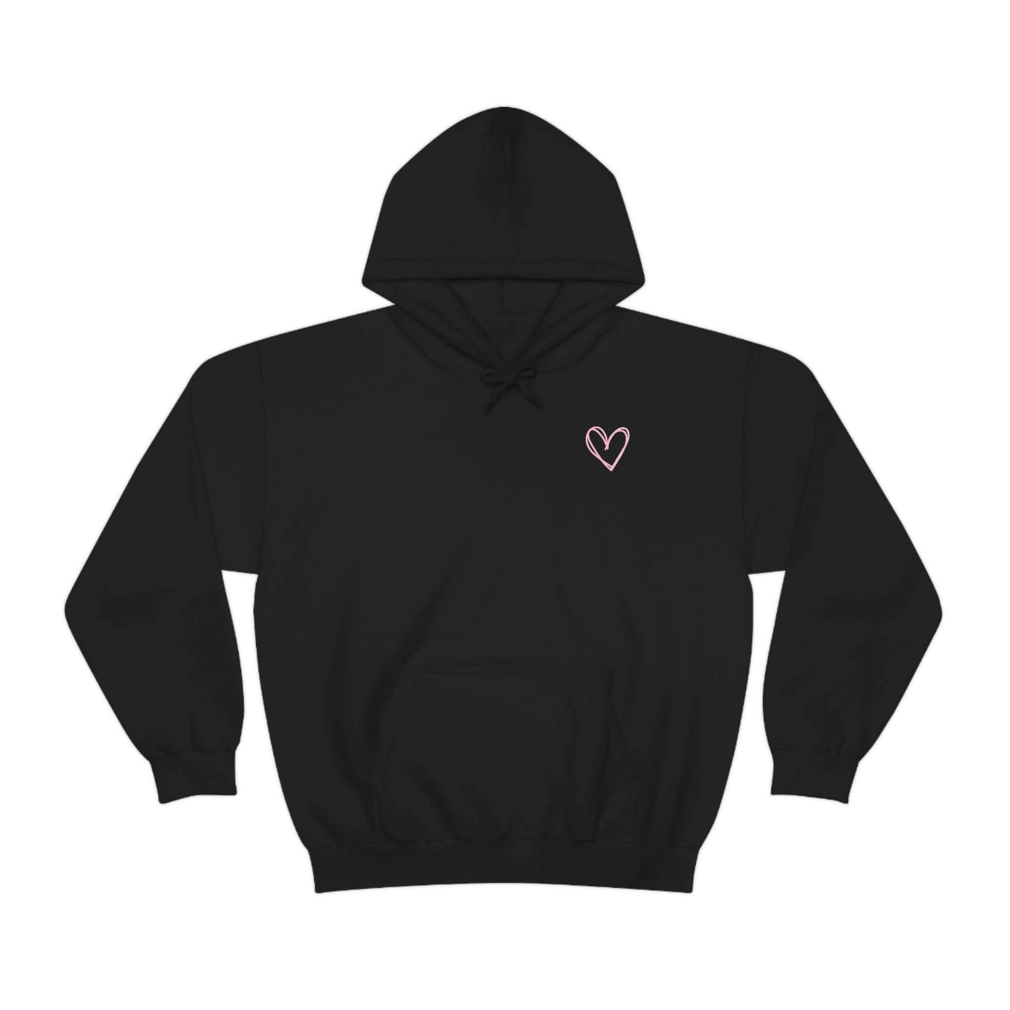 Heart Hoodie, Baby Pink Heart Hoodie, Pocket Heart Hoodie, Heart