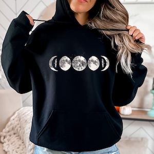 Moon Phases Hoodie, Moon Hoodie, Moon Sweatshirt, Moon Phases, Womens Cute Hoodies, Moon Hoodies, Moon Lover Gift