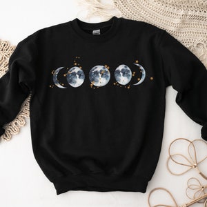Moon Phases Sweatshirt, Moon Sweatshirts, Moon Lover Sweatshirt, Spiritual Sweatshirt, Astrology Sweatshirt, Cute Lunar Sweatshirts