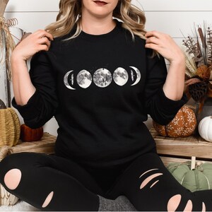 Moon Phases Sweatshirt, Moon Sweatshirts, Moon Lover Sweatshirt, Spiritual Sweatshirt, Astrology Sweatshirt, Cute Lunar Lover Sweatshirts